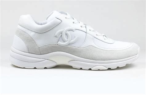 blue and white chanel trainers|chanel white sneakers for women.